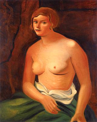 Nude with Green Drape