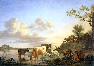 Cattle on a River Bank
