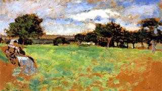 Madame Hessel Sitting in a Meadow in Normandy