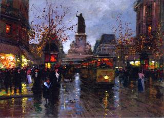 Place de la Republique at Twilight