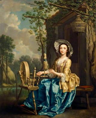 Girl at a Spinning Wheel