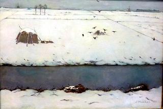 Snowy Landscape with Ditch