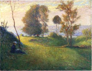 Madame Lebasque in a Breton landscape