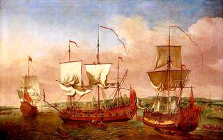 “游轮”和其他皇家游艇离开格林威治，约1710年