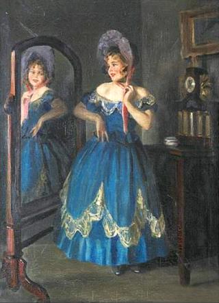 Woman in front of a mirror