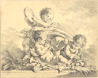 Three Putti Playing Music