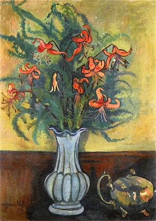 Vase of Flowers and Teapot