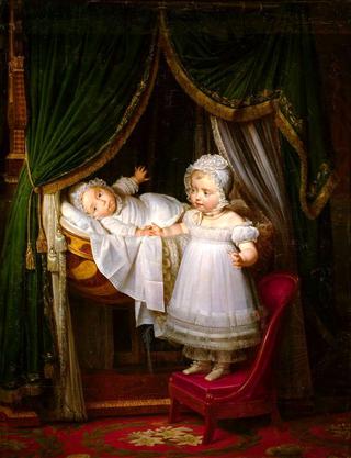 Henri-Charles-Ferdinand d'Artois, the Duke of Bordeaux, with Sister Louise-Marie-Thérèse