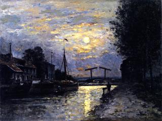 Canal in Saint-Denis, Effect of Moonlight