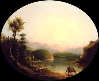 Shoshone Indians at a Mountain Lake (Lake Fremont)