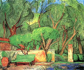 Bench in the Courtyard of the Villa Le Lagore