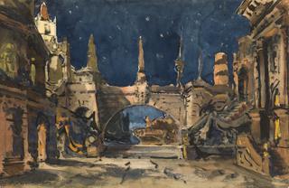 Set Design for the Jacques Ibert Ballet "Diane de Poitiers"