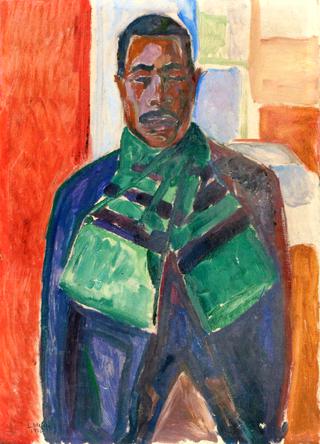African with Green Scarf