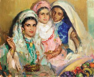 Three Moroccan Women with Fruit Basket