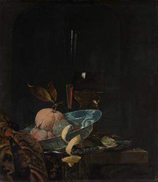 Still Life:  Fruit, Glassware and a Wanli Bowl