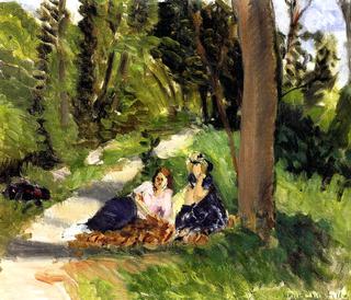 Two Figures near the Le Loup River