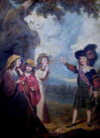 Four Children Acting Macbeth and the Witches