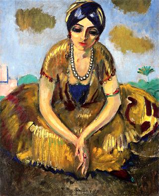 Egyptian with a Pearl Necklace