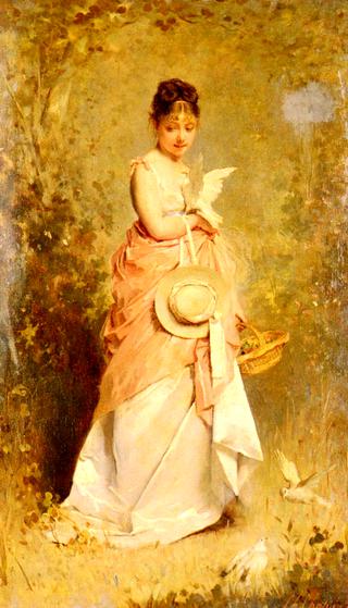 Girl with Doves