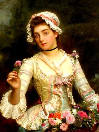 Young woman with flowers