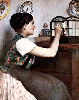 Young Woman with a Bird