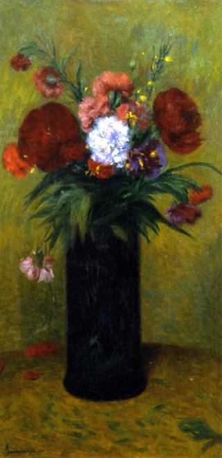 Flowers in a Blue Vase