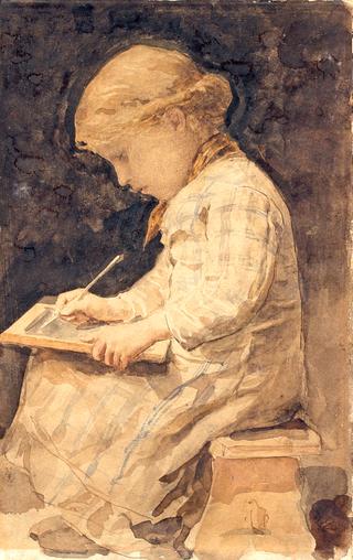 Young Girl with Slate