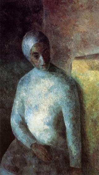 Woman With A White Bandage