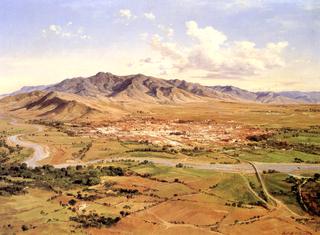 Vista de la ciudad y valle grande de Oaxaca