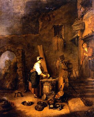 Woman Cleaning Copper
