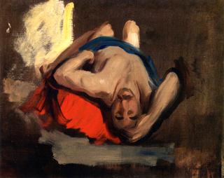 A Male Model Reclining on the Ground