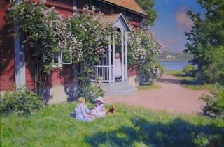 Summer Idyll with Children Playing