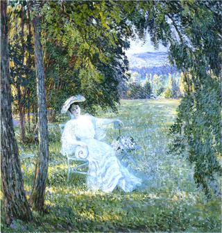 Madame Vian seated in the Park