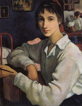 Self portrait in a white blouse