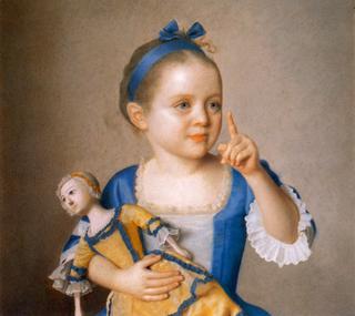 Girl with doll, daughter of the painter and godchild of Maria Theresia