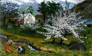 Apple Trees in Blossom