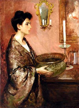 Woman with a Green Bowl