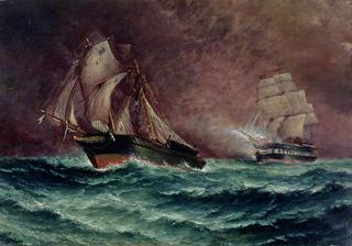 Chased by an English Frigate (from the series 'The Life of the Slaver Orange Grove')