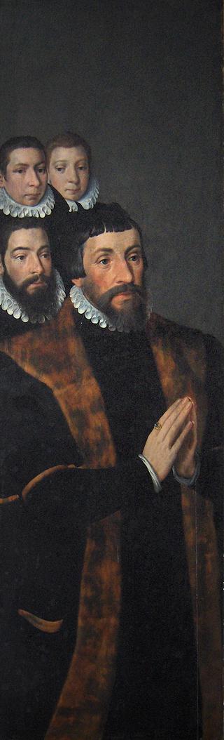 Remigius Ommejaghere and his three sons