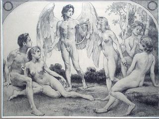Angel with a harp