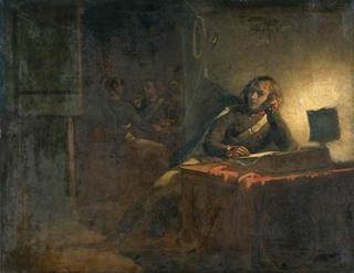 Interior with British Army Officers