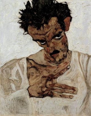 Self-portrait with bowed head