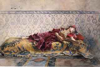 Moroccan Girl, Playing a Stringed Instrument
