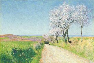 Road with Flowering Almond Trees