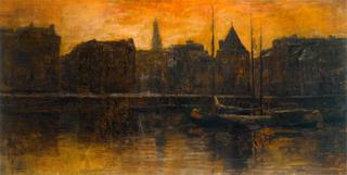 View of the Prins Hendrikkade with Schreierstoren, Amsterdam