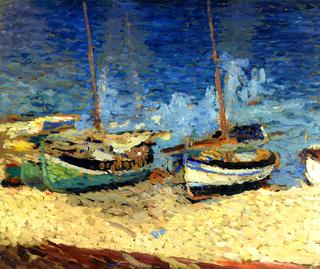 Some Boats Beached on the Strand at Collioure