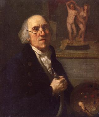 Self Portrait in India with a Hookah Pipe and Palette