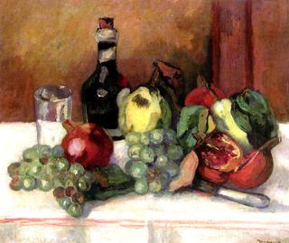 Still Life, Quinces, Pomegranates and Raisins