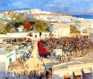 The Moorish Flat Hoisted on the German Legation, Tangier