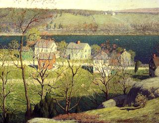 Landscape with Houses by a River